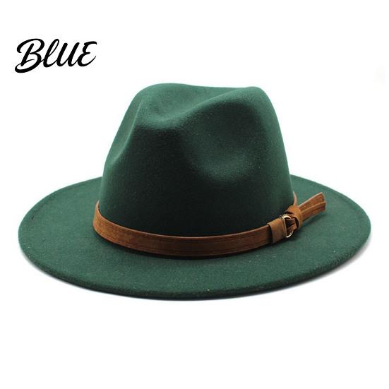 Chapeau Décontracté pour un Usage Quotidien Chapeau Fedora en Feutre de Laine Panama Unisexe avec Bande en Simili Cuir Headgear Laineux Durable Trilby à Large Bord Vintage pour Femmes