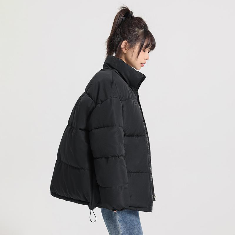 Collar Cotton-padded Jacket Loose Winter Short Padded Cotton-padded Bread Coat for Men and Women.
