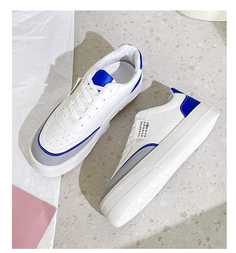 Big head single shoes women's tide street shooting color matching muffin sole white shoes round head board shoes lazy one pedal
