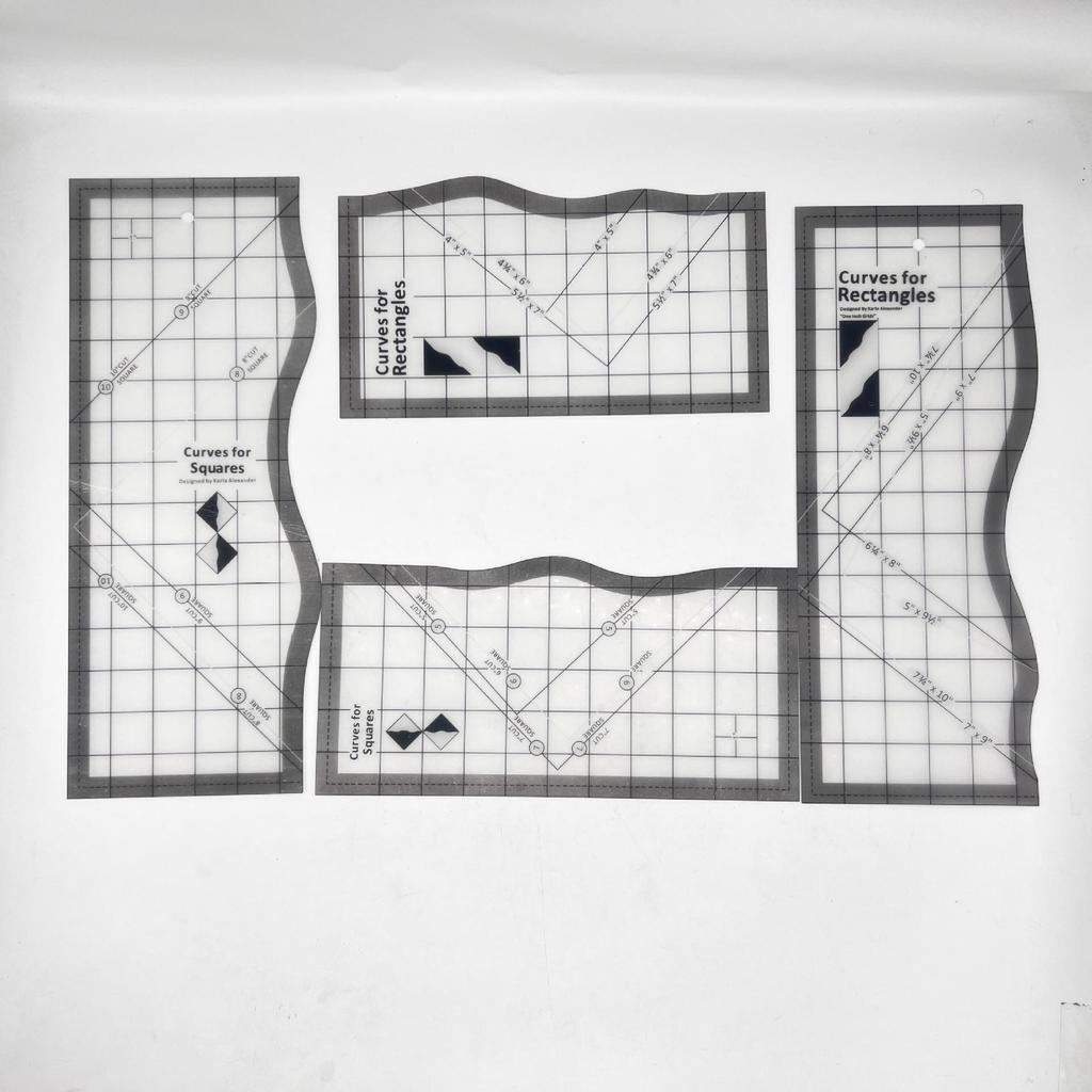 Acrylic Irregular 90° Sewing and Patchwork Ruler for Fabric Cutting