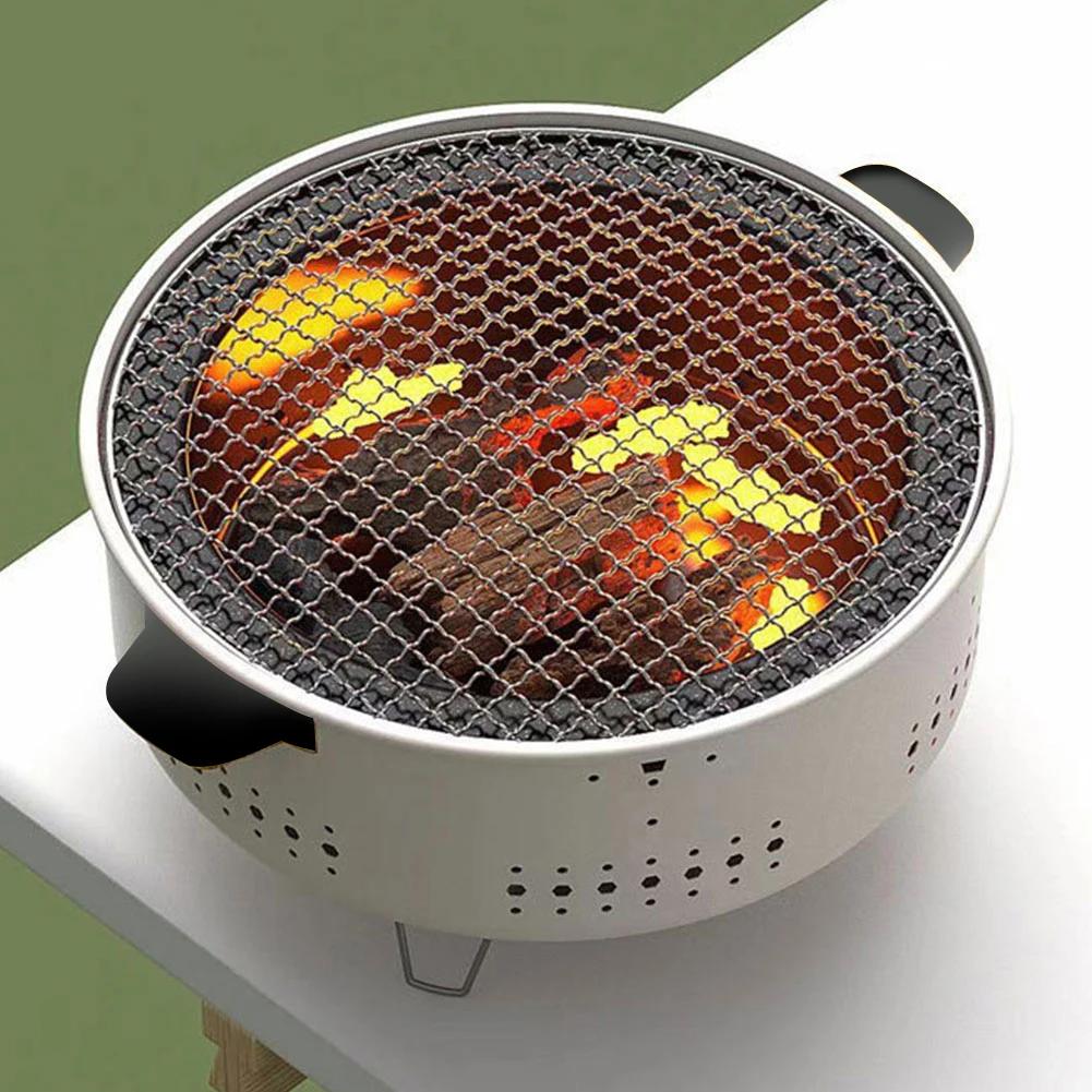 1Set Round Barbecue Stove Portable Charcoal Fire Stove Multifunctional Versatile Charcoal Oven for Outdoor Camping Picnic Travel