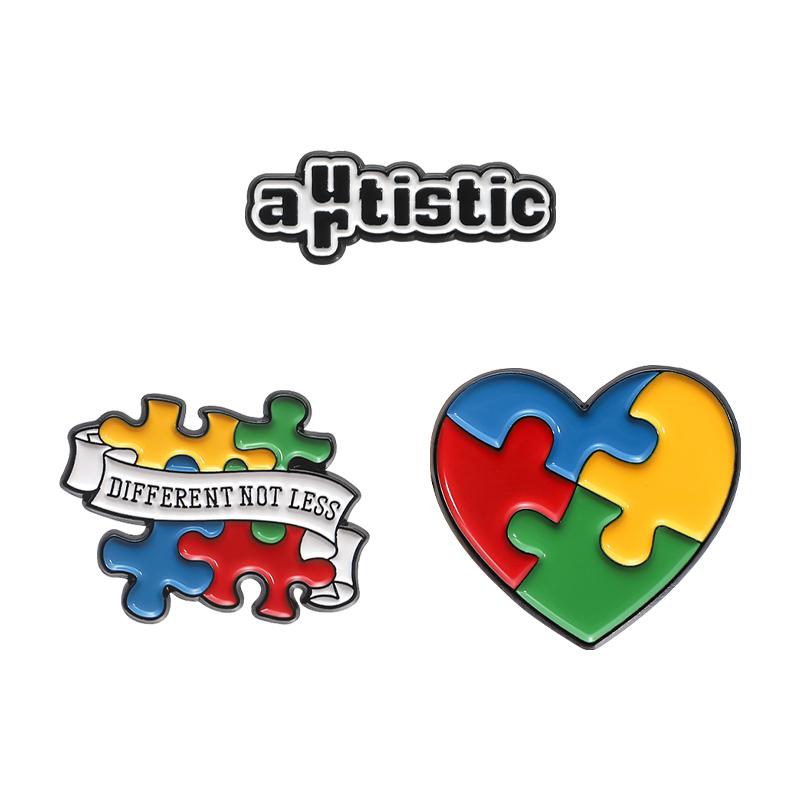 

3-6pcs/set Mental Health Series Enamel Pins Creative Medal ADHD Autism Awareness Brooches Lapel Badge Jewelry Gifts For Friends