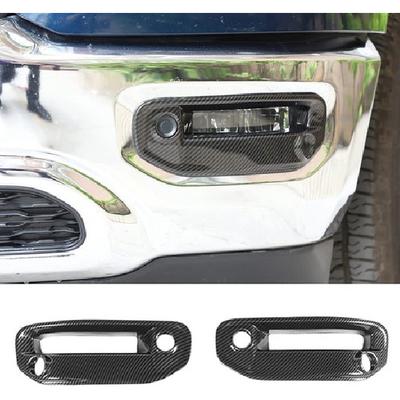 Car Front Fog Light Cover Lamp Trim Frame For Dodge RAM 1500 2018+ Carbon Fiber