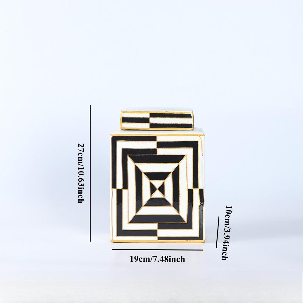 Light Luxury Three In One Ceramic Jar with Lid, Home Decoration, Handicrafts, Storage Cabinets, Vases, Multi-purpose Design