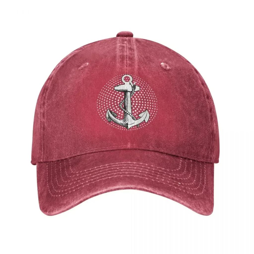 Anchor Unisex Style Baseball Cap Nautical Captain Distressed Denim Caps Hat Fashion Outdoor Summer Adjustable Fit Snapback Hat