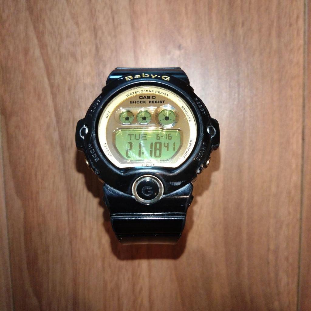 Used CASIO Baby-G BG6901 Digital Watch Black Gold
