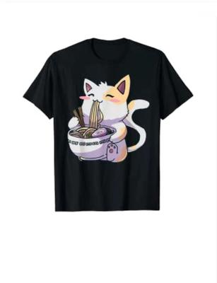 Ramen T-Shirt Cat Tshirt Kawaii Anime Tee Japanese Gift