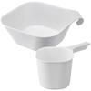 Yamazaki Magnetic & Hanging Bathtub + Magnetic Hand Pail (2-Piece Set) White Tower 5378 3607