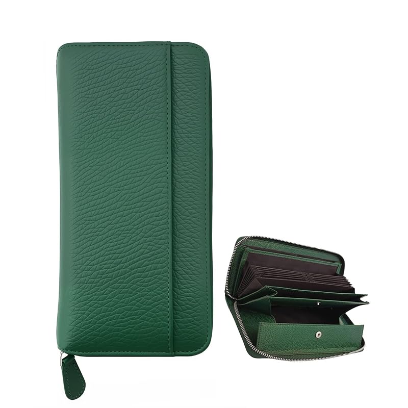 

[Peabownn] long wallet ladies wallet Popularity large capacity - women wallet genuine leather Automatically sort receipts and coins multifunctional