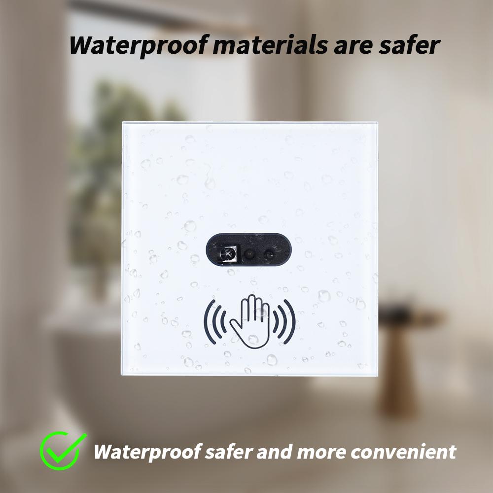 For BINGOELEC EU Infrared Neutral Live Wire Glass Hand Wave Sensor Wall Light Switch Modern Design LED Night Light Switch