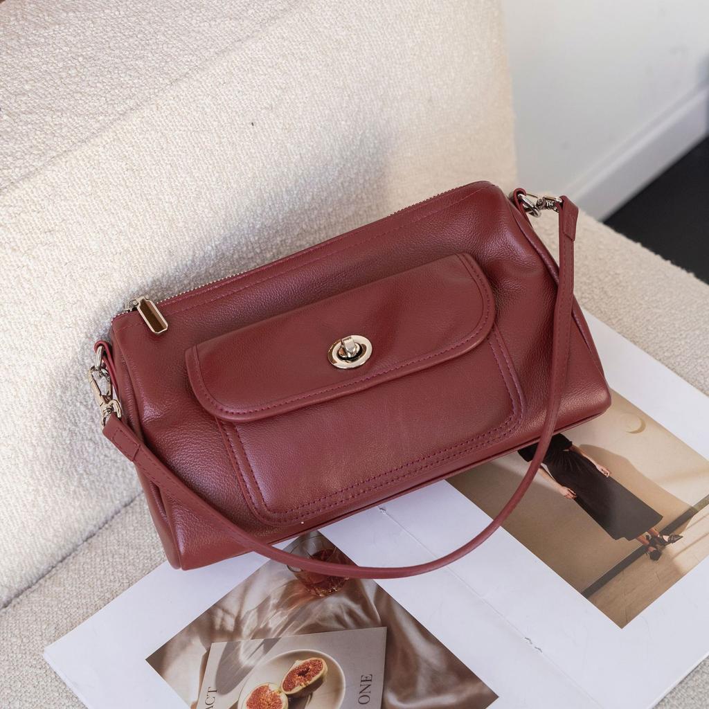 Cowhide Square Bag Crossbody Soft Leather, Popular Fashion Women's Shoulder Crossbody Practical Soft Leather Handbag