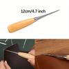 14pcs Leather Hand Sewing Tool Set/Includes Waxed Thread and Wooden Handle Needles/Heavy Duty for Leather Repair, Crafts, Binding, Belt Making/Ideal