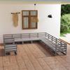 Vidaxl 11-Cz. Garden Lounge Furniture Set, Grey, Pine