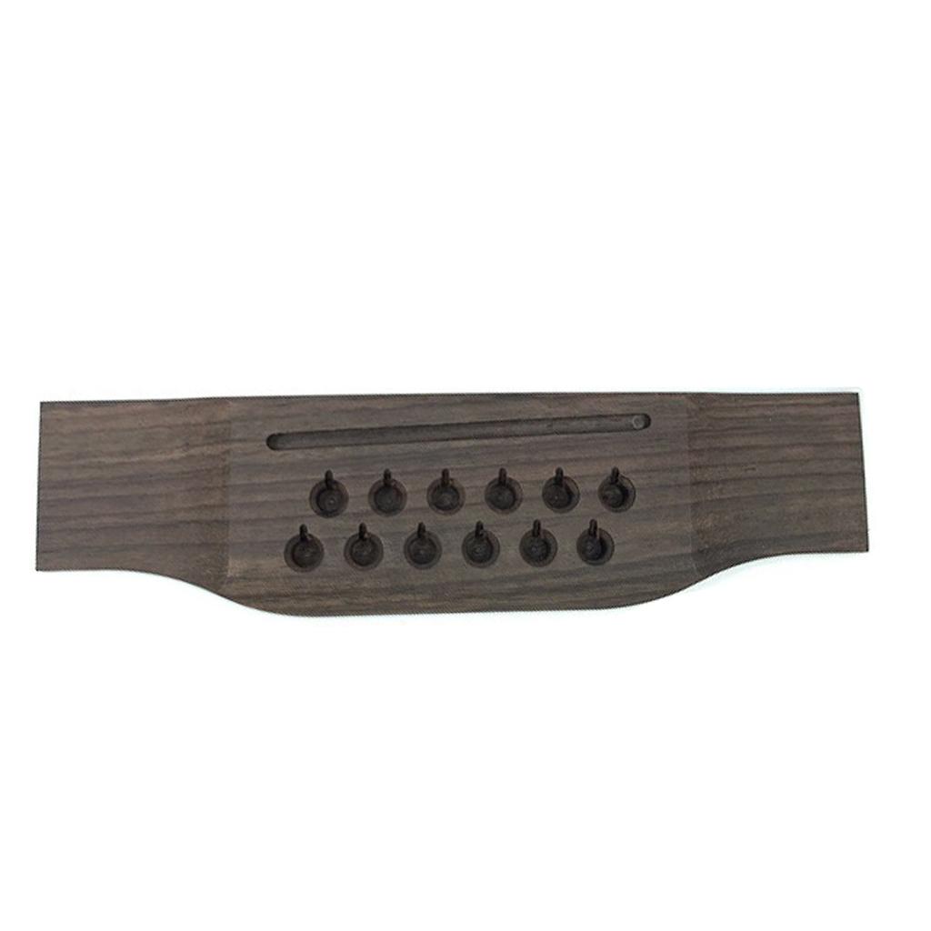 15-Piece Set: 12-String Acoustic Rosewood Bridge, 12-Hole Martin-Style Bridge, Saddle, String Pegs, and Upper and Lower Nut Set