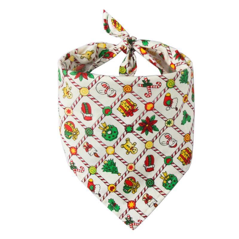 Foulard Triangle de Noël en Coton pour Animaux de Compagnie Serviette Salive Accessoires de Costume pour Animaux de Compagnie Pour Chiens Petits Moyens Grands