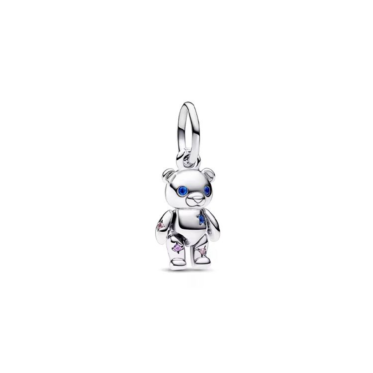 Pandora Bear Shaped 925 Silver Glass Cubic Zirconia Pendant Women pendant 792986C01 Box