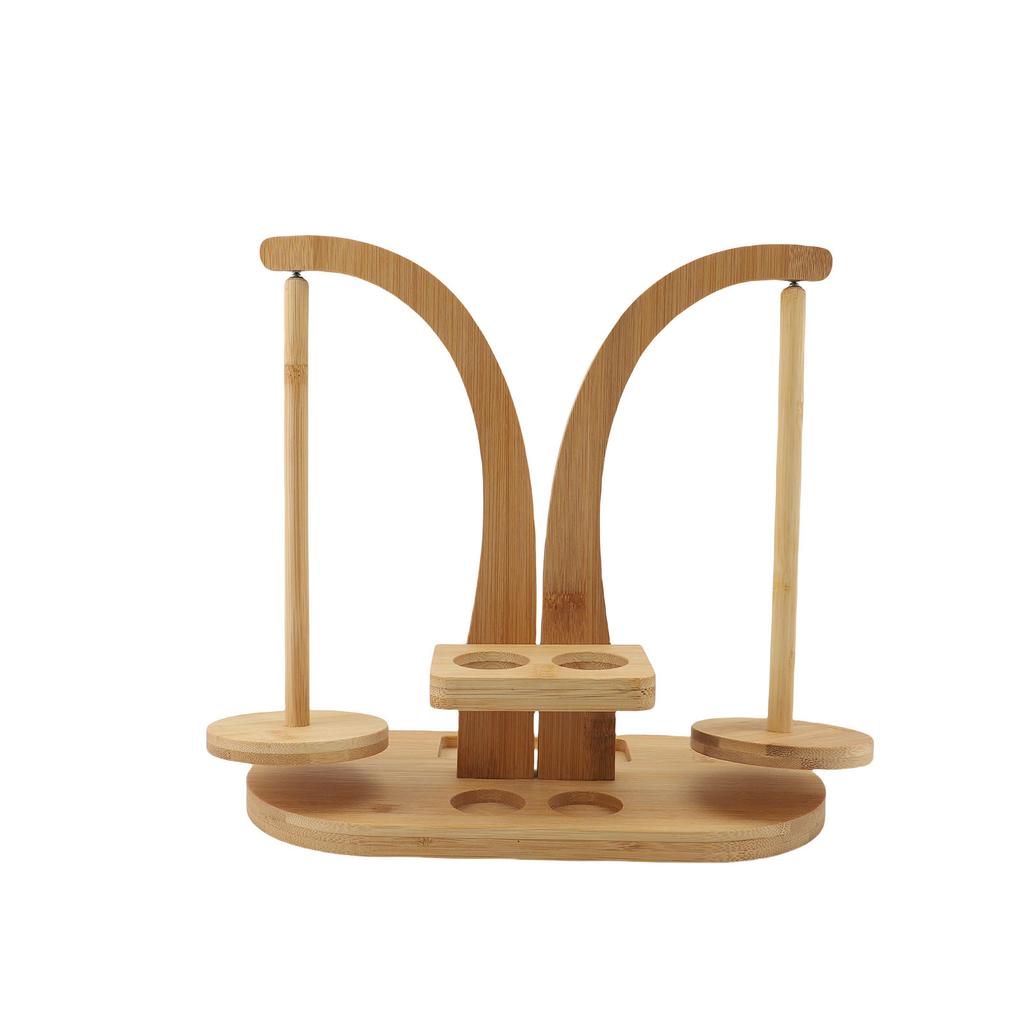 Wooden Yarn Holder for Crocheting Knitting Rotating Yarn with 2 Spindles Double Yarn Holder Stand