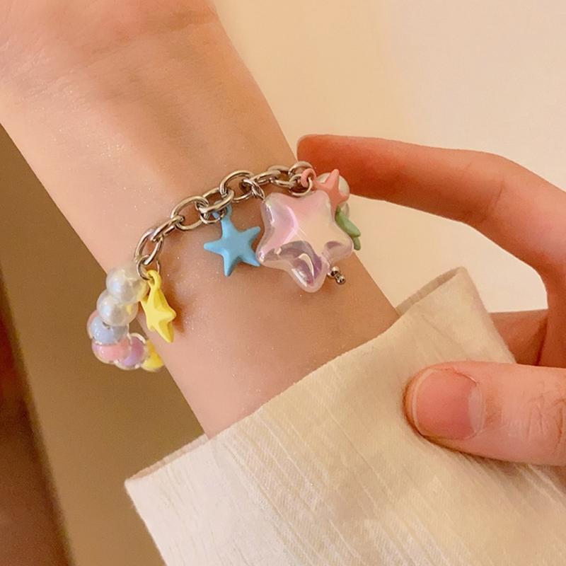 Bohemian Beaded Bracelet Summer Five-Pointed Star Necklace Hawaii Beach Necklace Jewelry Suitable for Ladies and Girls