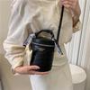 Cylinder Small Bag Women's 2025 New Crocodile Pattern Fashionable and Simple Handbag Silk Scarf Messenger Bag