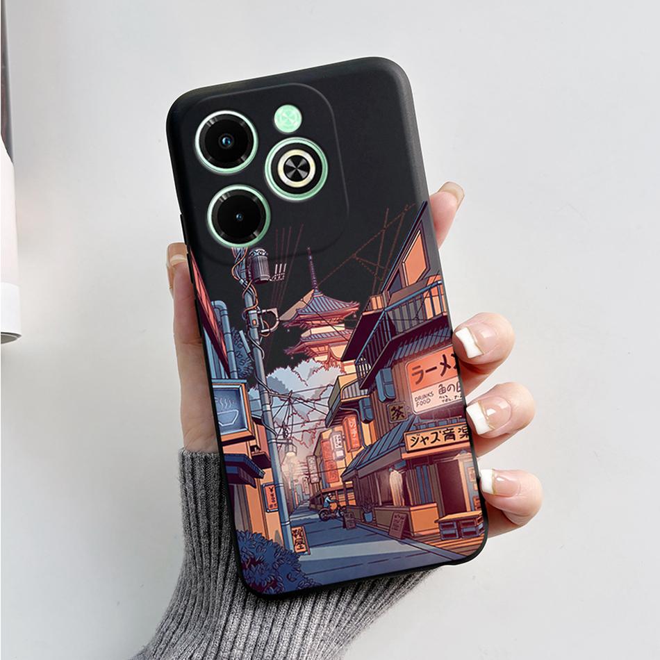 For Infinix Hot 40i Case Hot40i Fashion Marble Black Silicone Soft Phone Case For Infinix Hot 40i 40 i X6528B Back Cover Fundas