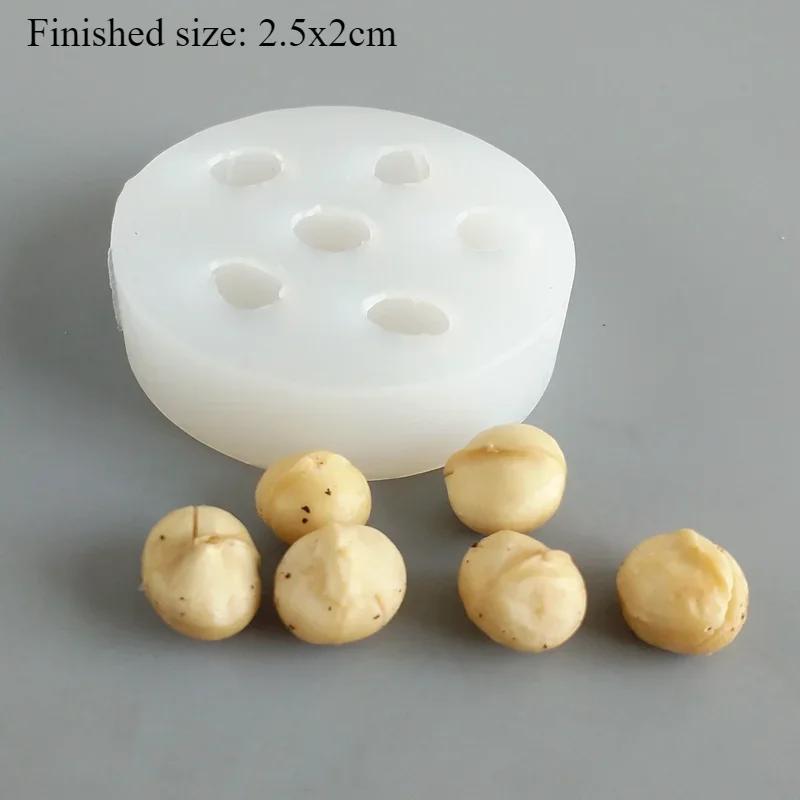 Hot 3D Nut Silicone Mold Walnut Almond Cashew Hazelnut Fondant Cake Chocolate Mold Sugar Cake Decoration Accessories Baking Tool