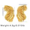 Vintage French Niche Design 18k Gold Plated Irregular Butterfly Stud Earrings For Women