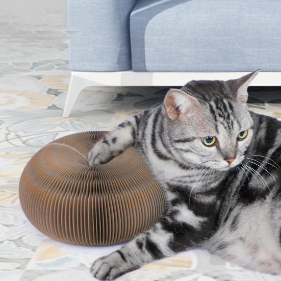 Organ Cat Scratching Board Toy with Bell Interactive Foldable Corrugated Paper Scratch Board Mental Physical Exercise Toy Pet Supplies