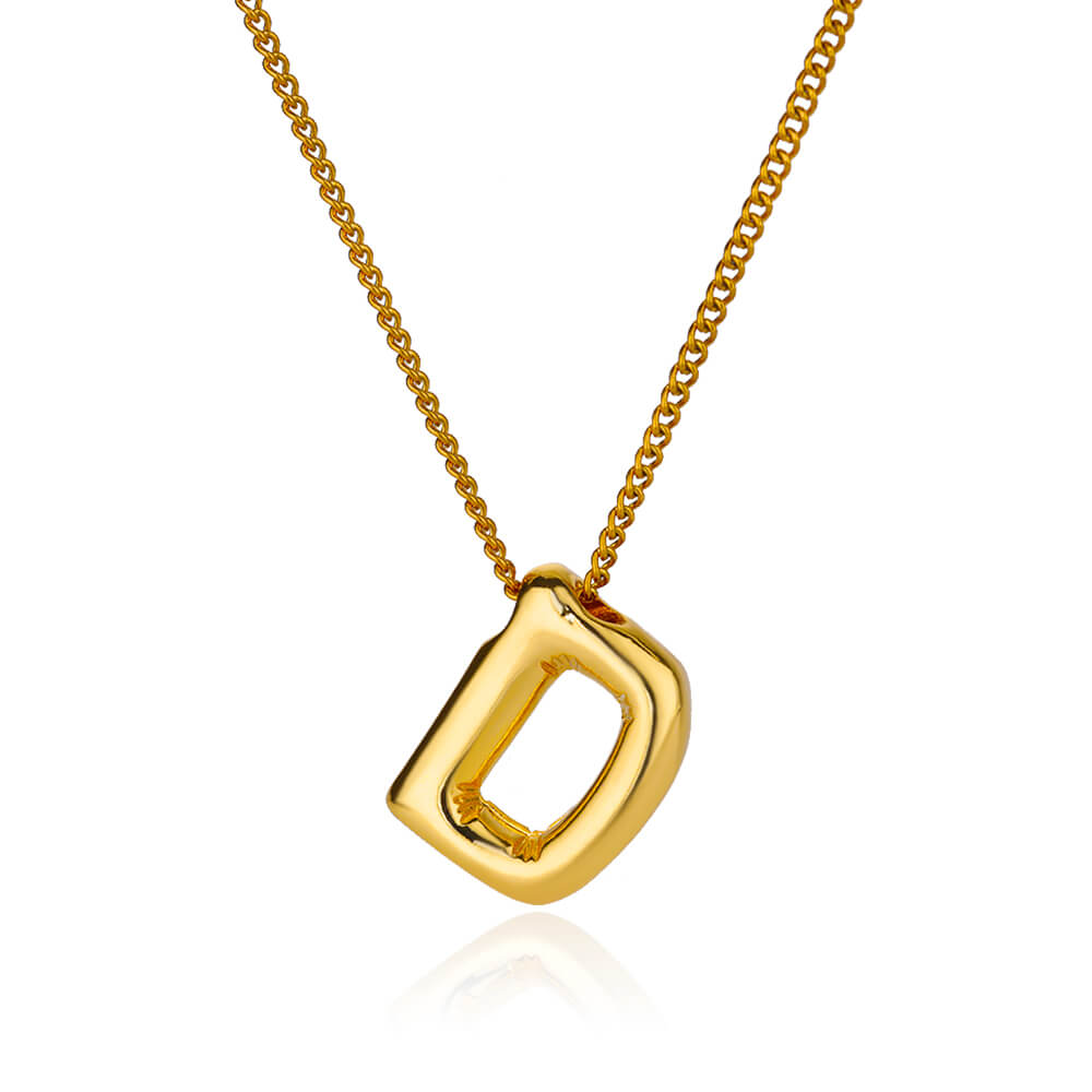 Initial Letter Necklaces For Women Gold Color Stainless Steel A-Z Letter Chunky Necklace Wedding  Christmas Party Jewelry Gift