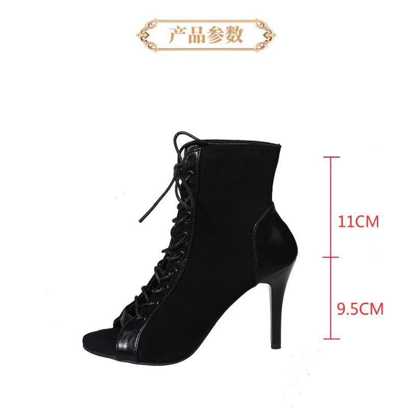 Lace-up Sandal Boots Female Hollow Fine Heel Large Size Sandals