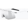 Uvex Pace Stage Small White Matte Sunglasses with Mirrored Lenses
