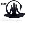 Unique Alien Gift Idea 3D Printed Figurine, Zen Meditation Alien-shaped Sculpture Desktop Ornament, Collectible Sculptures for Sci-fi Fans Toy