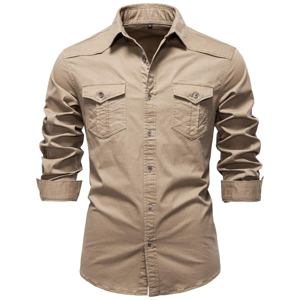 Men's Spring Autumn Denim Shirt, Solid Color Long Sleeve Casual Button-Up Jean Shirt, Classic Lightweight Denim Top