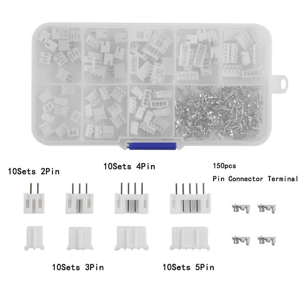 230Pcs Male And Female Pin Connector 2p 3p 4p 5pin Terminal Connector Kit 2.54mm Pitch Terminal