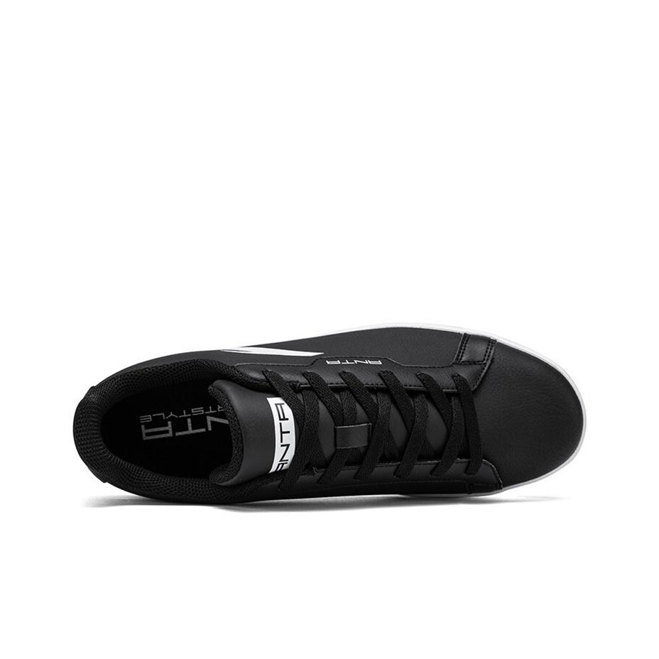 Anta Synthetic Leather Non-Slip Wear-Resistant Low-Top Sneakers Men Sneakers Black 912028003-1