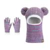 Winter Baby and Baby Warm Knitted Woolen Hat, Children's Hat, Integrated Scarf, Thick Velvet Ear Protector, Headband Cap