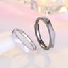 Black and White Rhombus Ring for Boys and Girls Couples Simple Pair Ring