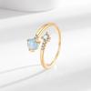 Elegant European-American Style Adjustable Opal Ring with Zircon for Women