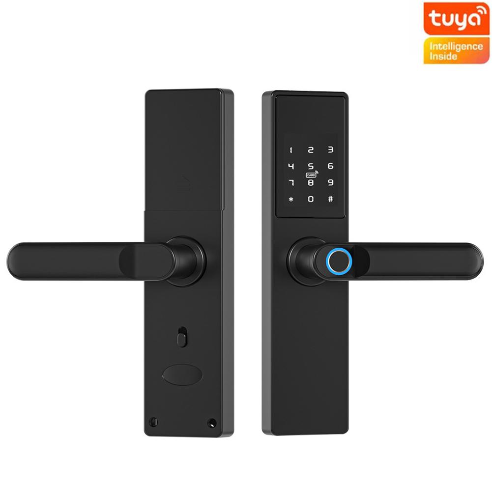 Tuya Electronic Door Lock with Password Wifi Biometric Tuya App Remote Unlocking Keyless Lock Fingerprint for Home Office Door