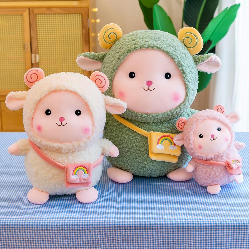 Cartoon Plush Sheep Toy Crossbody Bag Decor Stuffed Animal Girl Gift Birthday