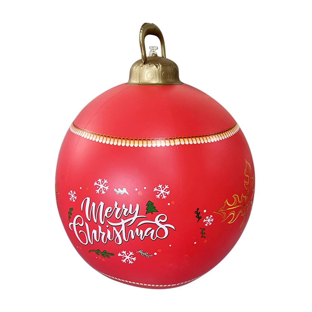 60CM Christmas Inflatable Ball Xmas Decorative Ball Inflated Toy Ball Giant Big Balls New Year Party Christmas Gift Home Decor
