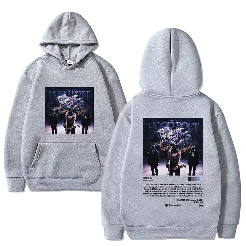 Hot Rapper Polo G Hood Poet Album Graphic Hoodie 2024 Men Women Hip Hop Vintage Streetwear Unisex Fleece Long Sleeve Pullovers