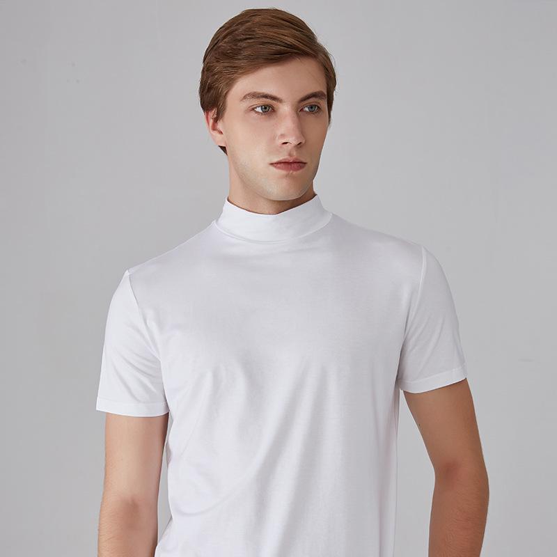 

Men s Summer Short-Sleeve High Collar Casual T-Shirt