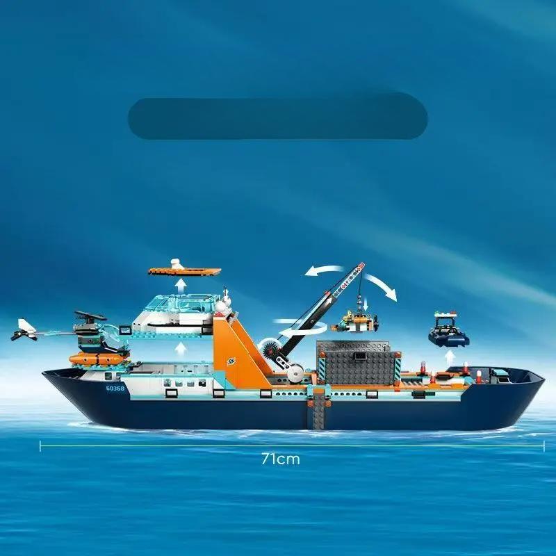 Byggeklosser Arctic Explorer Ship Killer Ozean Whale Shark Barneleker Monteringsgave