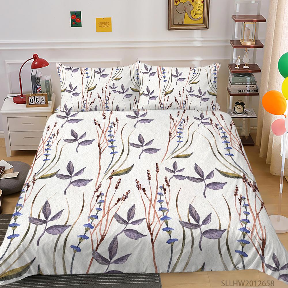 3D-Farbmuster-Grafikdruck-Bettwäsche, Einzelbett, Doppelbett, volle Größe, Vintage-Muster, Kissenbezug und Bettbezug, 2 oder 3 bequeme Heimdekoration