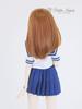 Scale DDdy Compatible Cute High School Girl Sailor Uniform Short Sleeve White with Blue Skirt Summer Outfit Neat Pleated Skirt 60cm Doll Clothes