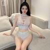 Sexy underwear Sexy perspective chest wrapping stripes Skinny hollow chest clothes Transparent mesh seduction