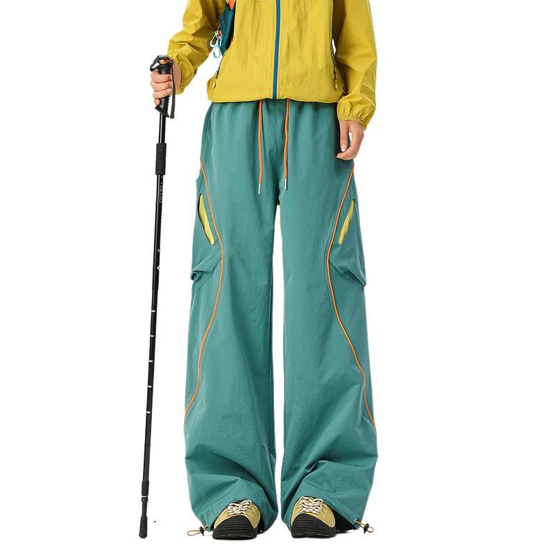 Unisex Outdoor Bergsteigerstil Cargohosen Lockerer Schnitt Streetwear Wanderhosen