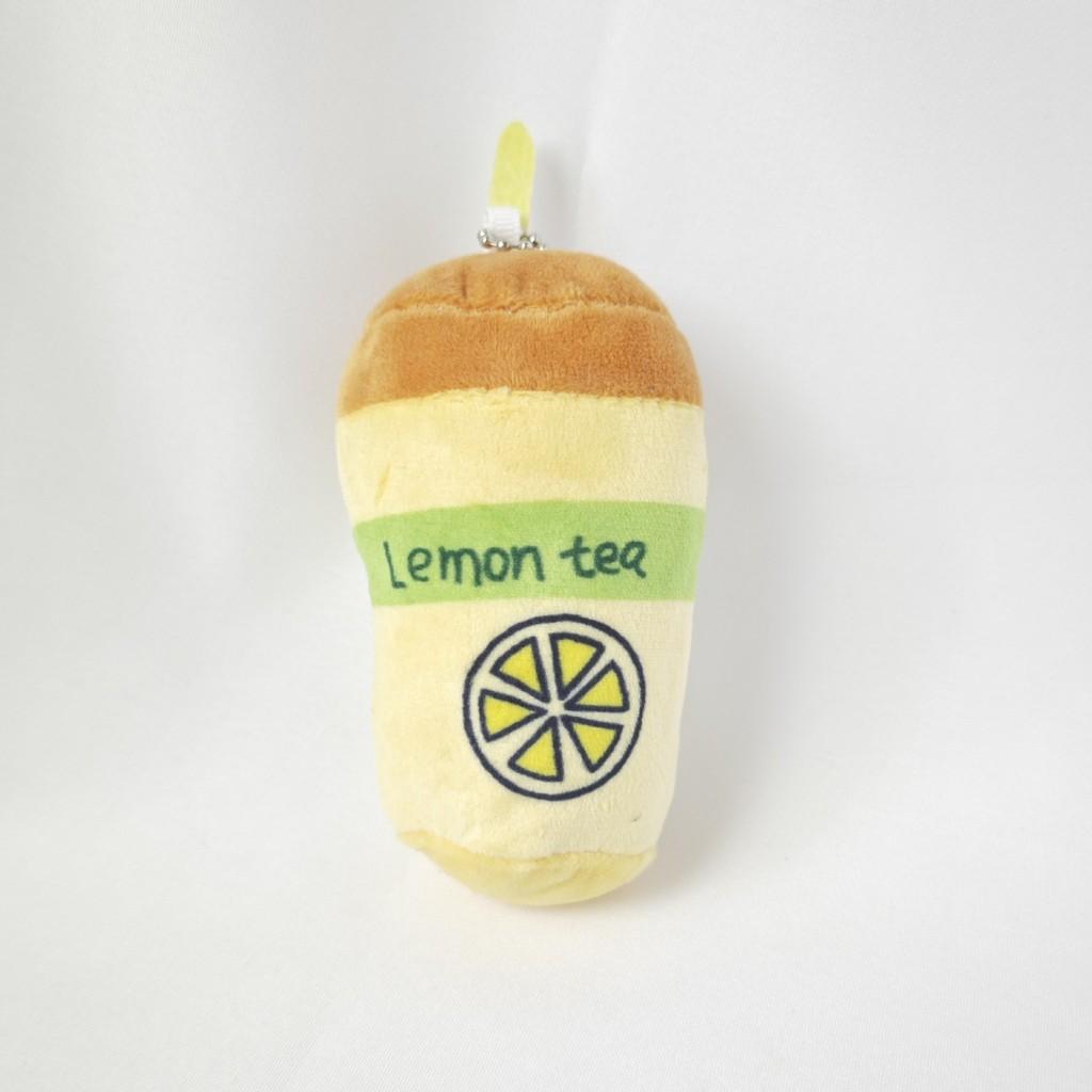

Simulation Cute Fruit Milk Tea Cup Stuffed Plush Play Lemon Doll School Bag Pendant Gift lemon tea-10cm