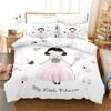 Cartoon Ballet Dancing Girl Duvet Cover Set Princess Twin Size Bedding Kids Nordic Bed Cover 150x90 Queen King