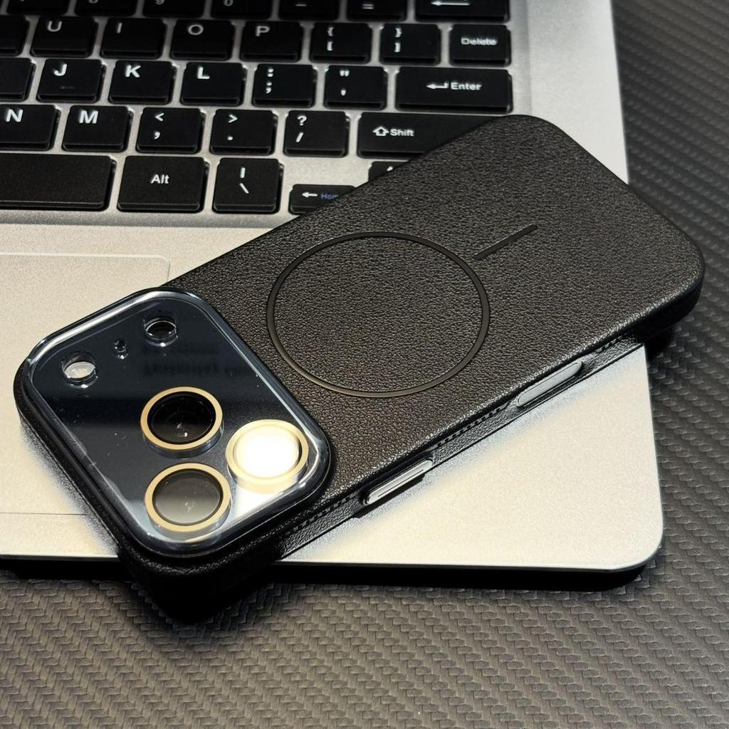 Crystal Lychee Pattern Full Package Case for Apple 17 - Skin-Feel, Magnetic Charging, Drop-Proof Protection for iPhone 16.